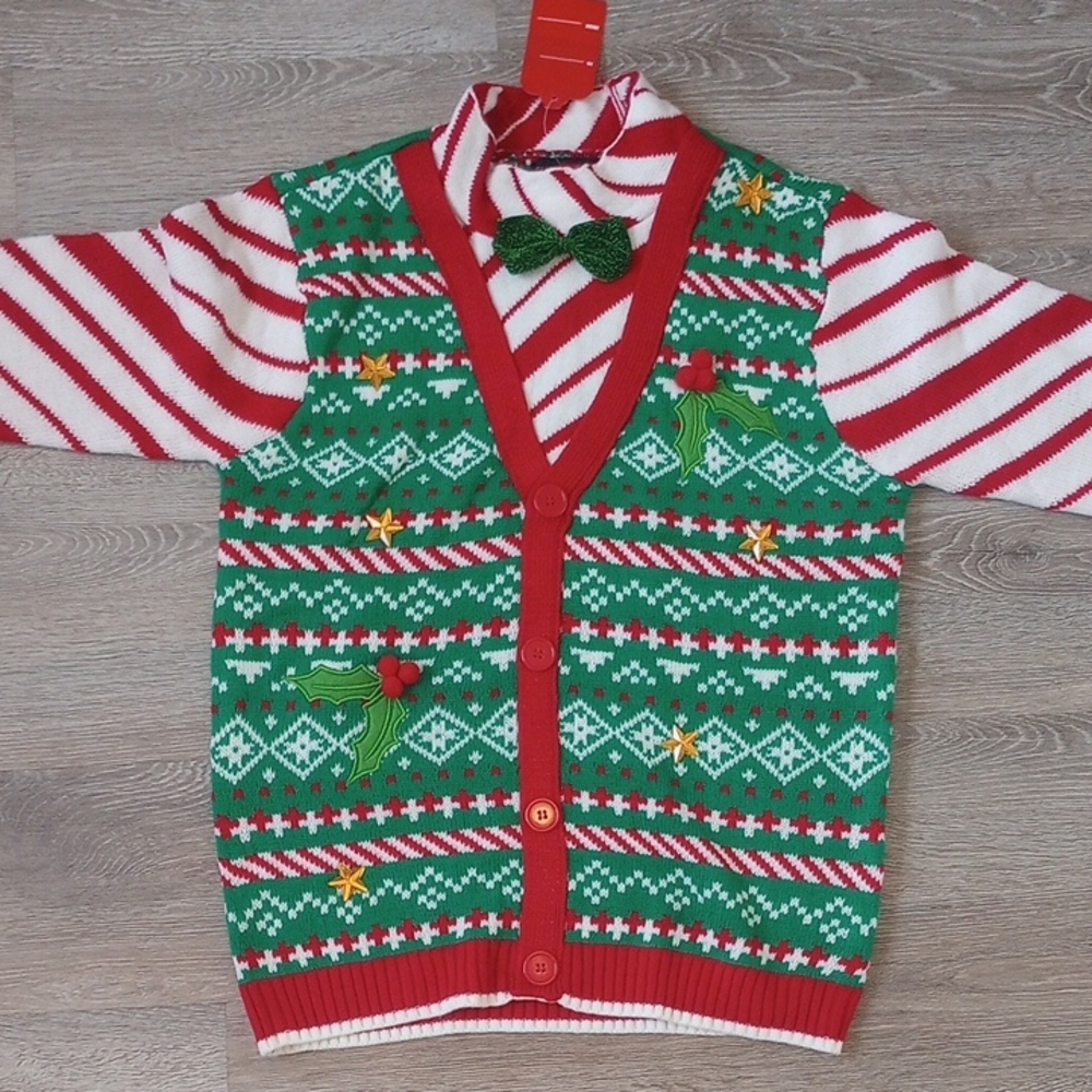 Blizzard Bay Festive Green and Red Holiday Sweater